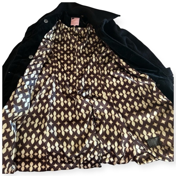 TED BAKER Womens Wool Mohair Blend Black Single Breasted Peacoat TB Size 4 US 8 - Picture 9 of 15